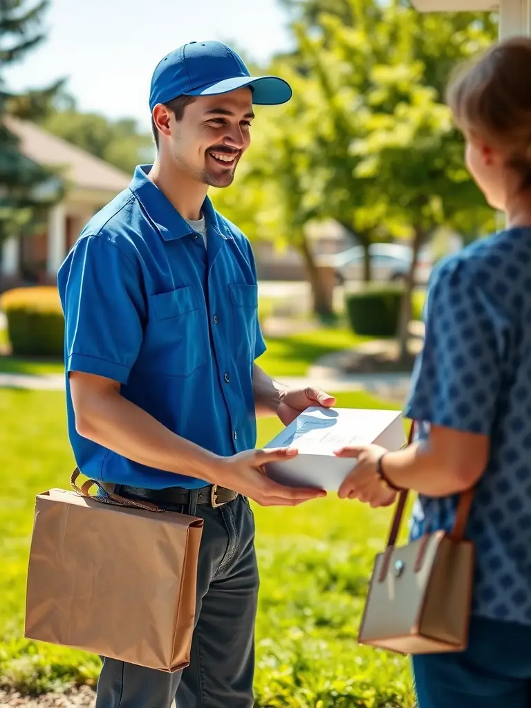 A Wellness Medical Clinic delivery van arriving at a patient's home to deliver prescription medications, showcasing the free delivery service.